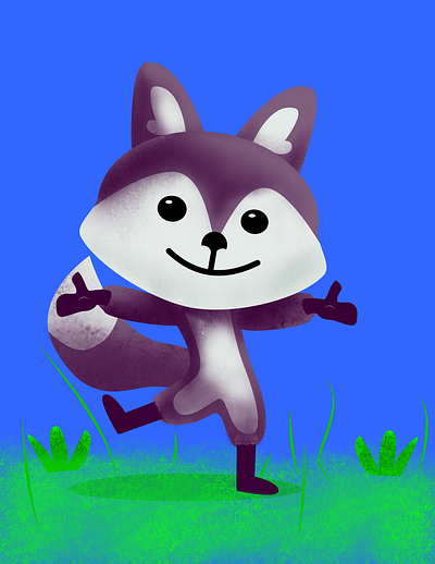 Purple Fox affinitydesigner character design children childrensconcept illustration