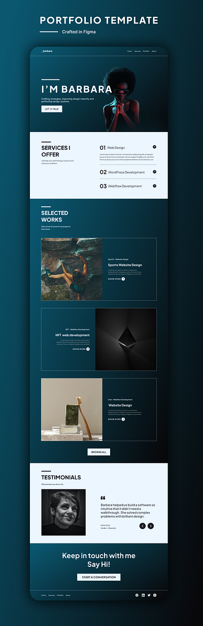 Portfolio template landing page portfolio ui