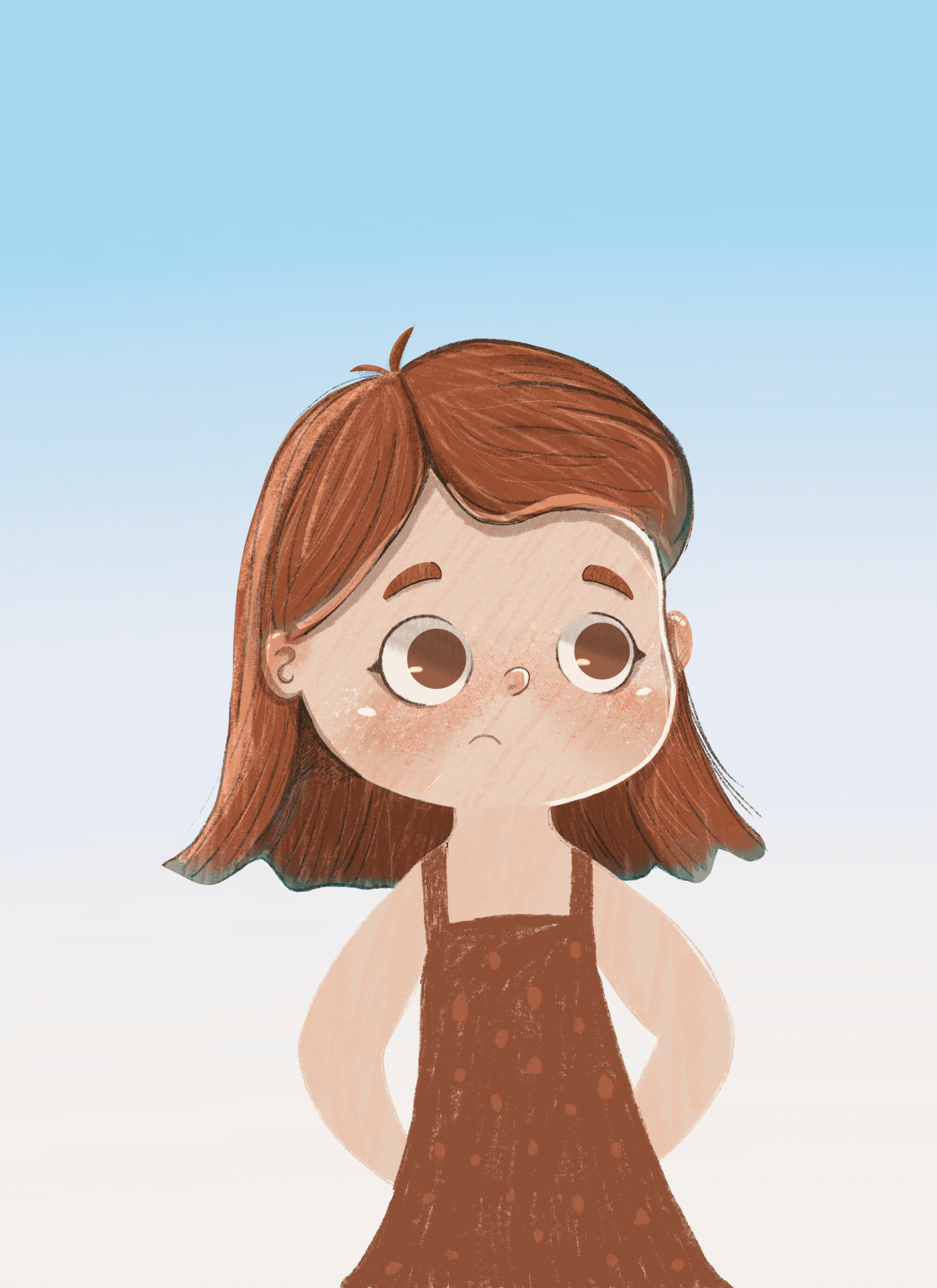 cute girl animation children's book loop gif whimsical