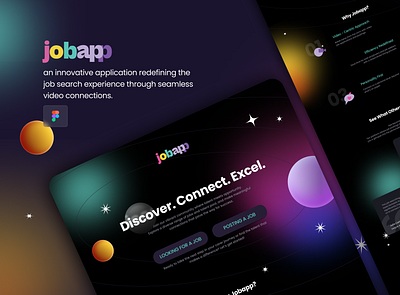 JobApp - Landing page color job search landing page ui ux