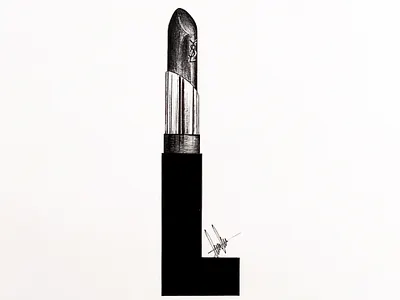 L from Lipstick art artist concept art concept design design fashion house graphic design illustrated capital letter illustration traditional art typography typography art typography design ysl yves saint laurent