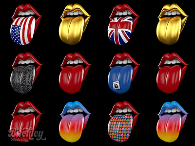 Hot Lips 3d brand branding c4d charlie watts design editorial illustration illustrator keith richards lips logo mick jagger mouth music rock and roll rocknroll ronnie wood the rolling stones tongue