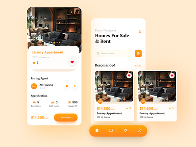 Real Estate Mobile App Design app mockups ui kits modern