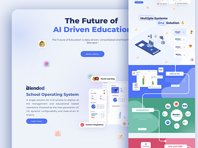 AI Education Web Design and Webflow Development digital education figma future of learning graphic design landing page prototype ui