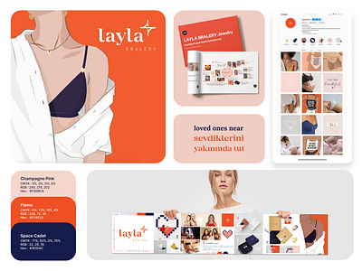 Layla Bralery Jewelry brand book branding design fashion graphic design illustration layla bralery marketing