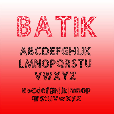 Batik Font With Indonesian Batik Ornaments initial