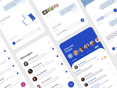 Internship Showcase: Crafting a Chat Message App Interface blue and white palette chat messenger graphic design message mobile mobile chat simplistic ui uiux uiux design