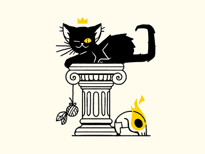black cat character design flat icon illustration illustrator logo ui vector waldek