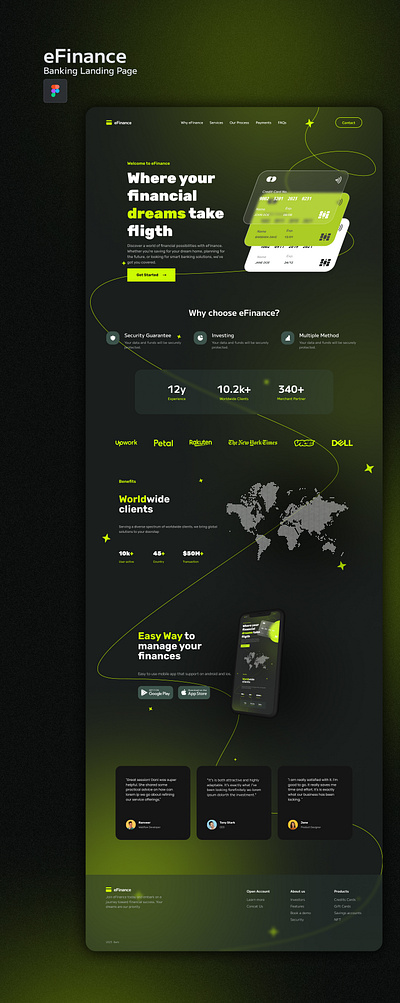 eFinance - Banking Landing Page bank figma landingpage ui ux webdesign webpage