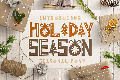 Holiday Season Free Download christmas christmas card decoration decorative font display font fun fun font holiday font invitation merry packaging party seasonal seasonal font titile holiday font title font winter font
