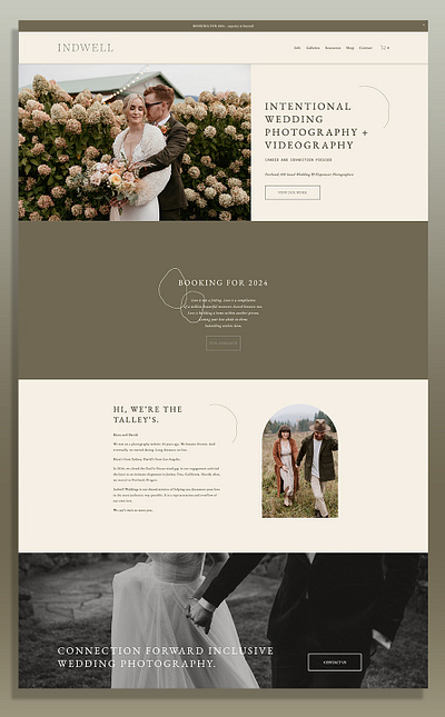 Indwell Weddings Website aesthetic design minimalist squarespace website