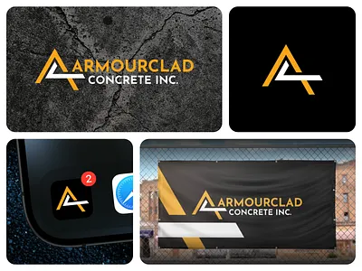 Armourclad Concrete Inc. | Logo & Branding abstract branding building concrete crack injection design foundation graphic design home services incorporation leaking logo logo design minimal repairing slab lifting vector