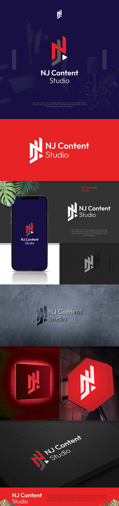 NJ Content Studio best bold branding classic clean creative graphic design logo minimal morden simple strong ui unique