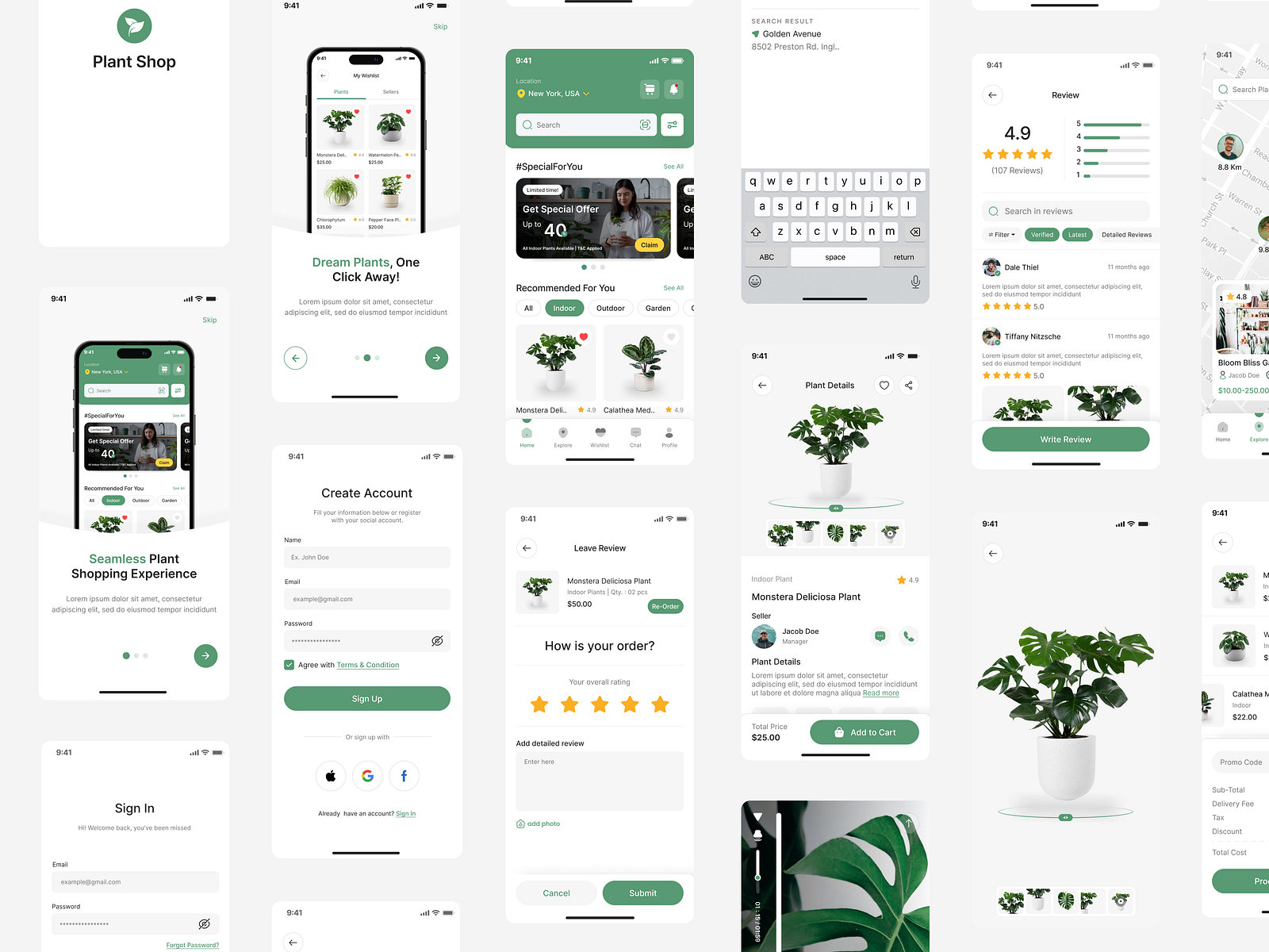 Plant Shop App UI Design Online Plant Ordering App UI by