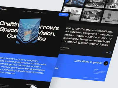 Tensai - Architectural Agency Compro agency architect architectural architectural agency building company profile compro construction dark mode interior landing page web design