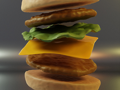 3D Exploration Hamburger Modeling 3d beef burger food food 3d modeling