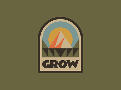 Grow adventure badge emblem forest illustration mountain outdoor