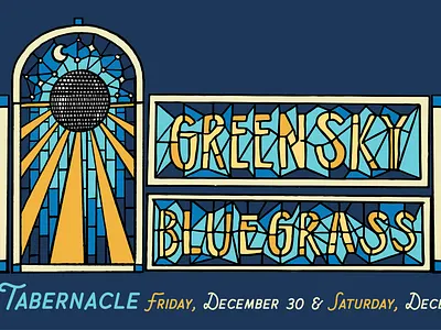 Greensky Bluegrass Stained Glass Illustration design disco ball graphic designer greensky bluegrass illustration lettering new years eve procreate stained glass windows stainedgrass vector