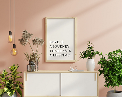 Love is Journey a Romantic Wall Art aesthetic cute design elegant graphic design love poster romantic wallart