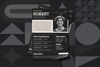 Modern Creative Resume Graphic Template graphic design resume template