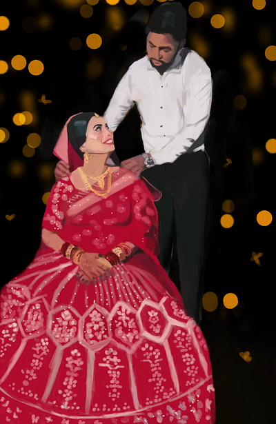 INDIAN COUPLE digital painting graphic design photoshop portrait painting