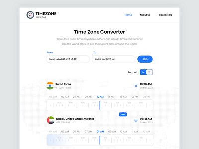 TimeZone Converter Website UI/UX branding converter design timezone ui uiux ux web website websitedesign