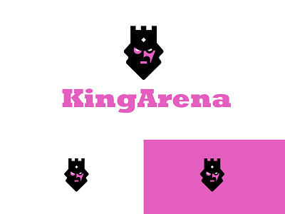 KingArena arena bold branding crown design entertainment games geometric king logo logodesign media modern