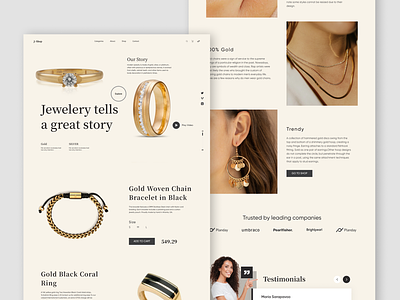 Sleek and Modern Jewelery Website Design graphic design ui