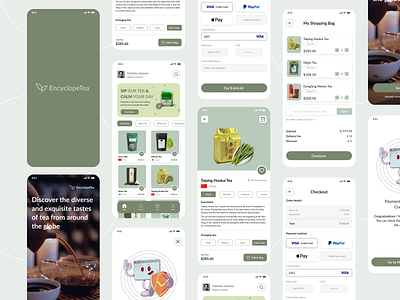 Tea E-Commerce: Mobile App Design UI application branding e commerce graphic design illustration mobile app mobile ui tea
