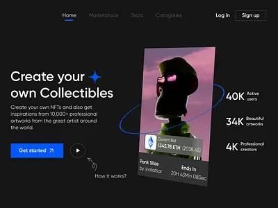 NFT Hero Page Website Design