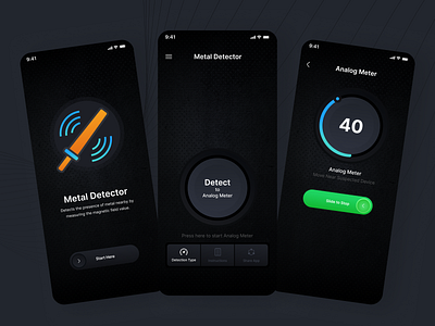 Metal Detector App Design app design figma app metal detector app mobile app ui ui design user experience user interface ux