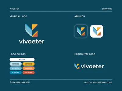 Vivoeter Saas Logo Design brand branding concept custom design gradient idea illustration letter mark letter v lettering logo marketing minimal modern saas social trade mark ui vector