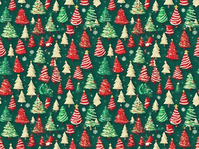 Seamless Christmas Tree Pattern