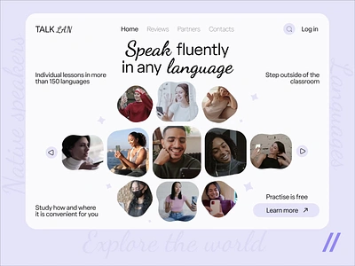 Language Learning App chat dashboard design education elearning homepage interface landing landing page learning online platform product design ui ux video web web interaction website