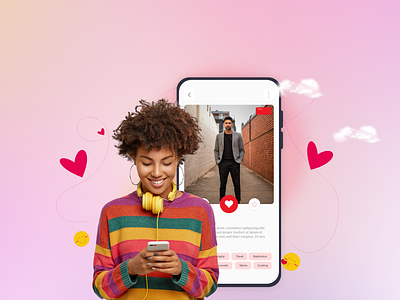 Dating App & Website UI Design animation banking app calm app dating app dating app ui design dating website ui design design illustration logo meditation app salon app ui uiux