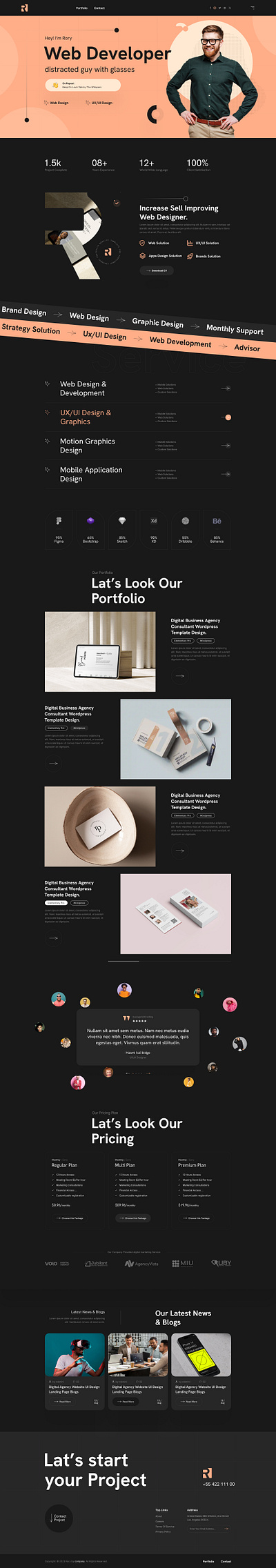 freelancer website figma template business corporate creative design ecommerce fashion illustration marketing modern ui