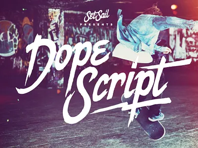 Dope Script brush cool cursive design display font dope dope script fashionable font graffiti hand drawn handmade handwriting jagged paint paintbrush script urban very nice