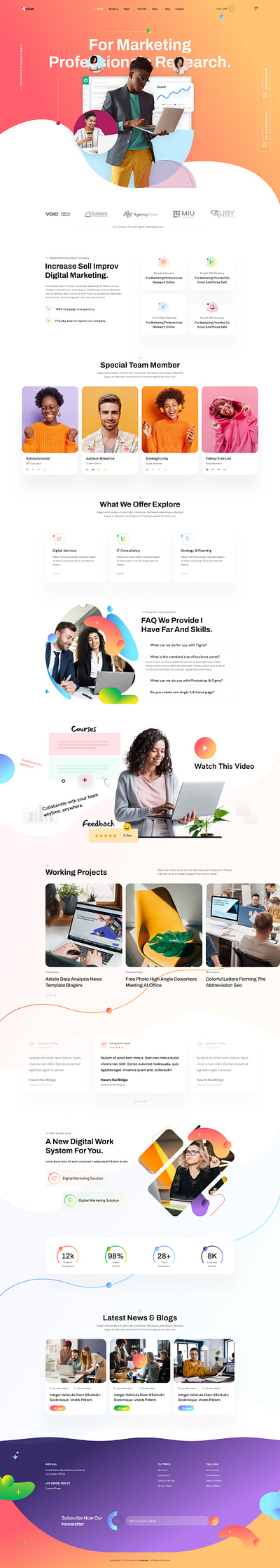 Nucas seo and marketing figma template business corporate creative design ecommerce fashion illustration marketing modern ui