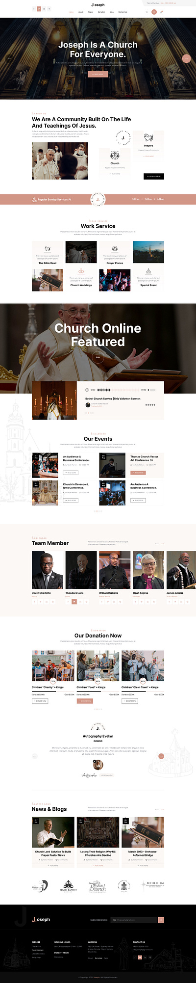 Church website template business corporate creative design ecommerce fashion illustration marketing modern ui