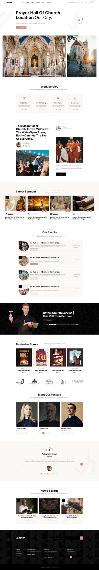 Prayer Hall of church template business corporate creative design ecommerce fashion illustration marketing modern ui