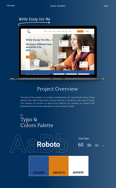 Landing Page of Essay Writing Website branding design figma landing page ui uiux user interface visual identity website writing