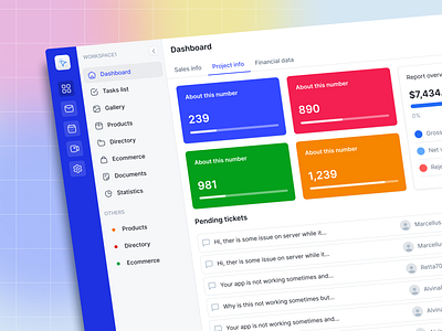 Project management dashboard - Final UI admin management dashboard project saas sidebar menu