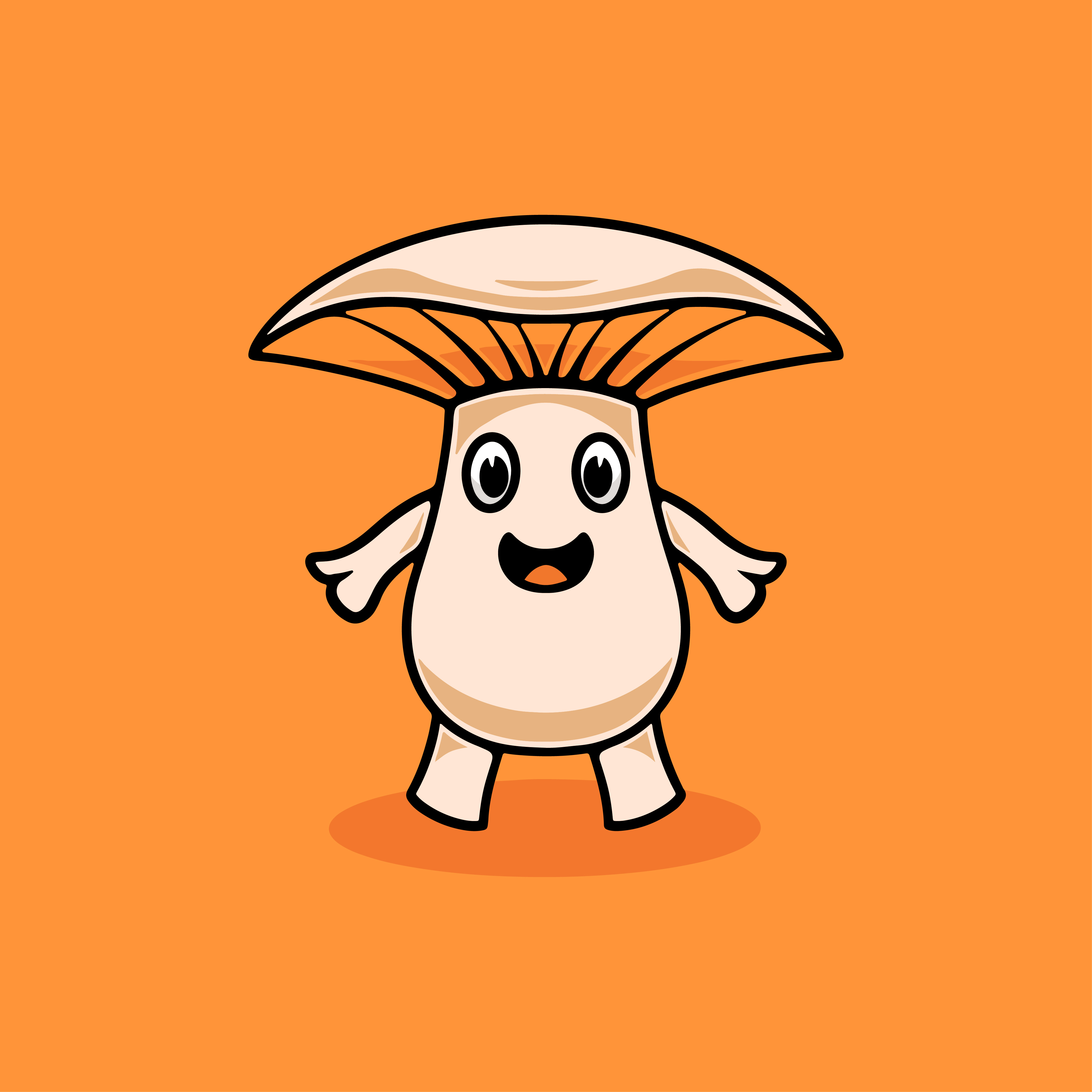 Smiling Japanese Shiitake Mushroom illustration culinary