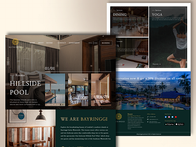 Landing Page : Hotel resort property branding building dark color dashboard design ellegant exploration hero section hotel landing page luxury property resort ressponsive simple thumbnail uiux utility website wood