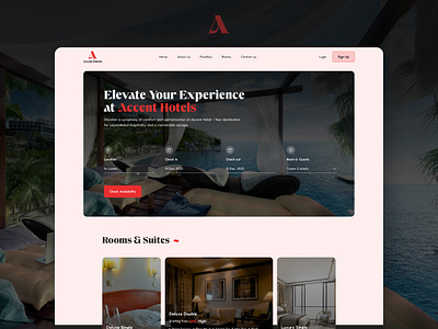 Accent Hotel UI booking creative design figma hotel hotel booking landing page ui uiux website