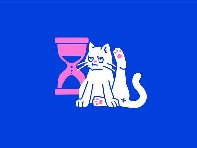 Don't mock the user angry cat digitalillustration fun hourglass illustration placeholder sad wait waiteng