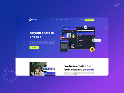 Chat App & SaaS Website Template chat app mobile app nocodebuilder premium saas saas saas product software startups tech company webestica webflowdeveloper