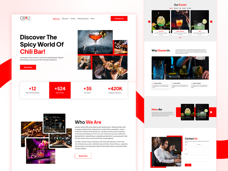 Bar landing page by Pooja Jangra on Dribbble