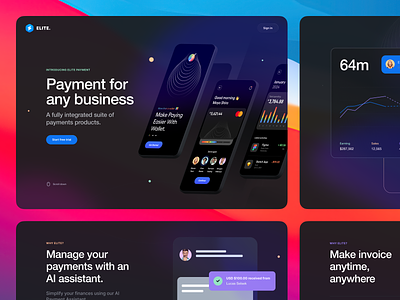 Landing Page 🔥 bank chart clean dashboard illustration interface landing page mockup payment ui ui design ui kit ux ux design web web ui website website template