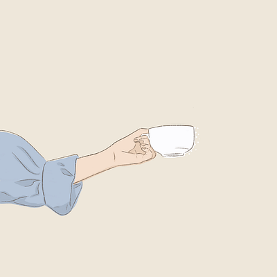 Hand with cup illustration procreate